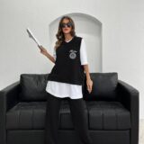 Trijų dalių kilpinio trikotažo kostiumėlis - S