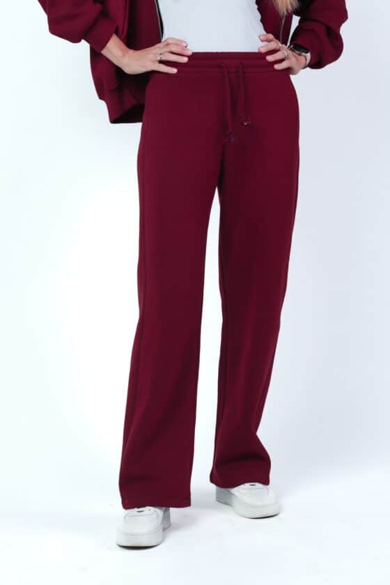 Women soft fleece tracksuit bordo colour - Image 5