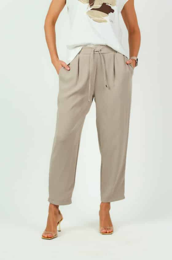 Woman cropped pants beige colour - Image 5