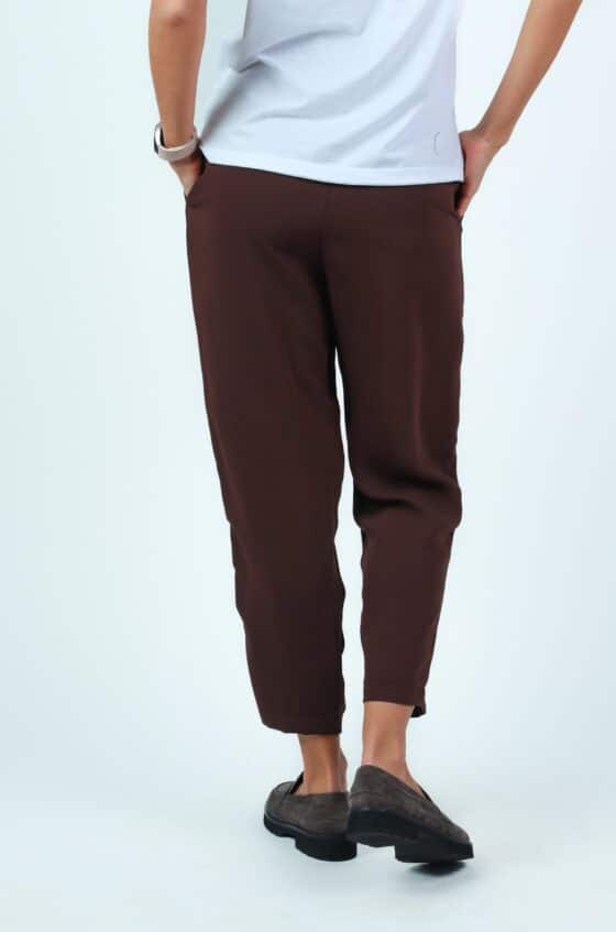 Woman cropped pants chocolate colour - Image 2