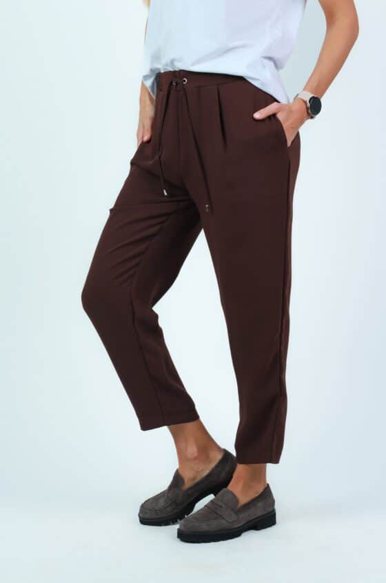 Woman cropped pants chocolate colour - Image 3