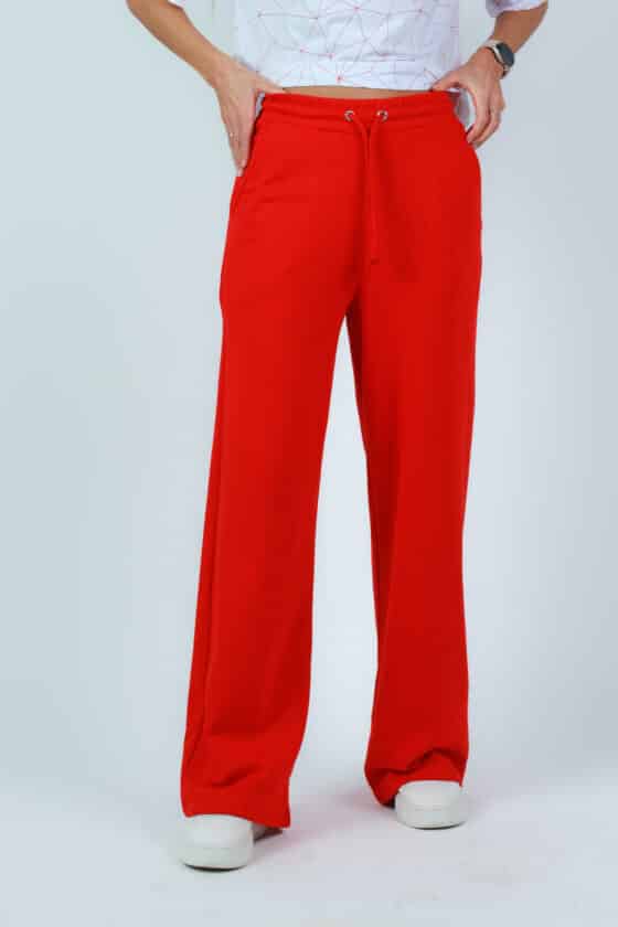 Woman soft light cotton jogger red - Image 4