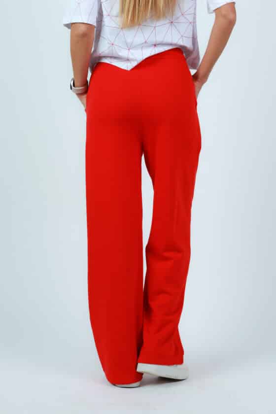 Woman soft light cotton jogger red - Image 2