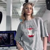 Medvilniniai oversize blukinti marškinėliai "Stay fresh" - 1-SIZE