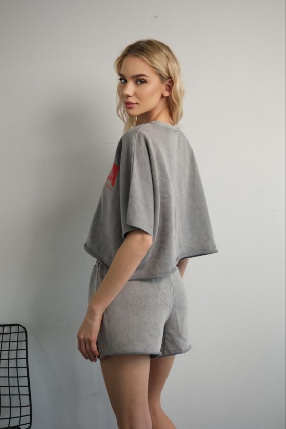 Acid washed short and T-shirt set „LA California“ - Image 2