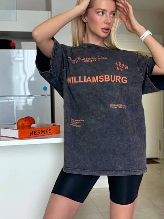 Acid washed oversize T-shirt „WILLIAMSBURG“