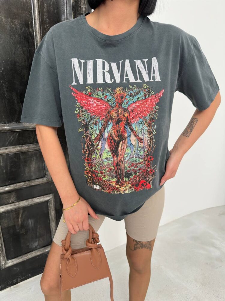 Acid washed T-shirt "Nirvana"