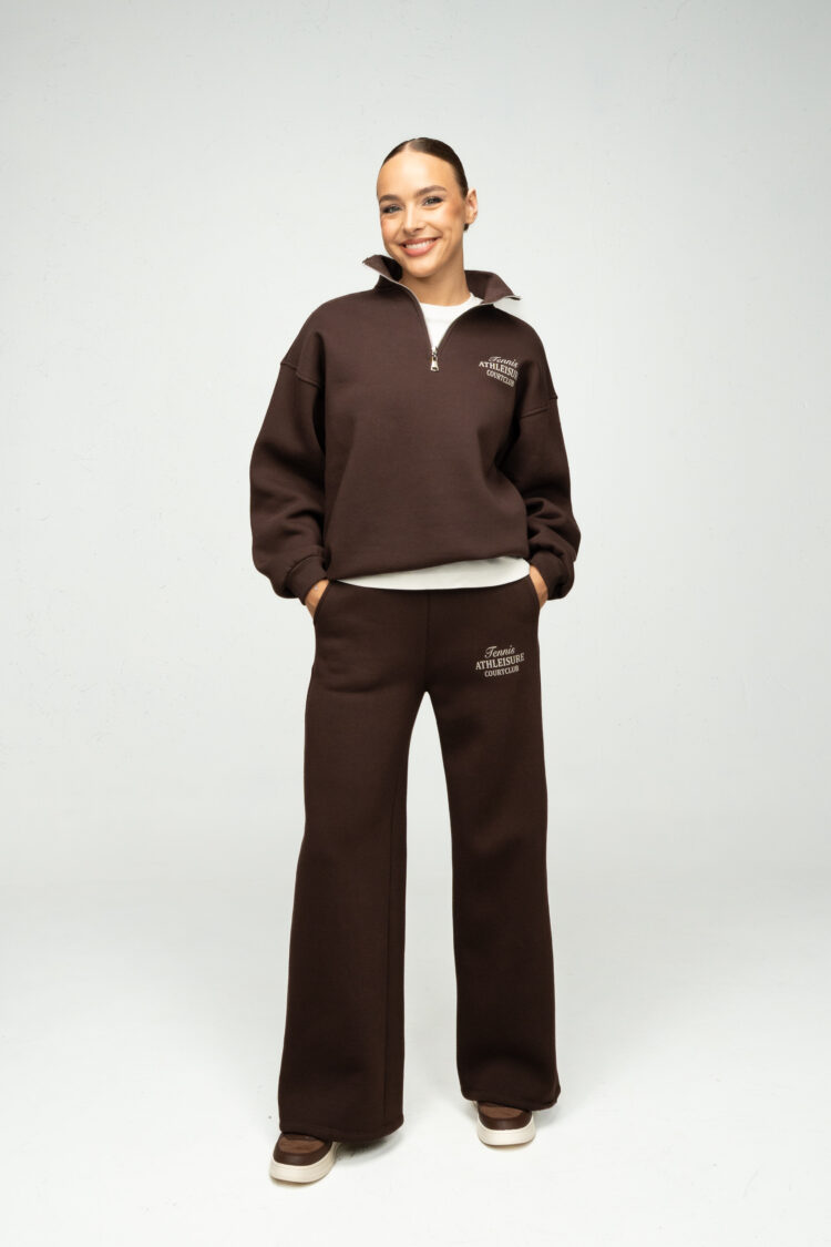 Laisvalaikio kostiumėlis su pūkeliu "Šokoladinis jaukumas"