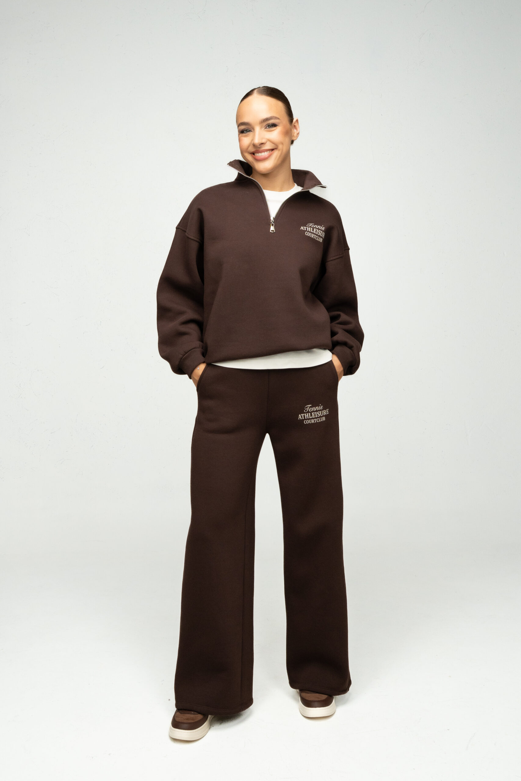 Laisvalaikio kostiumėlis su pūkeliu "Šokoladinis jaukumas"