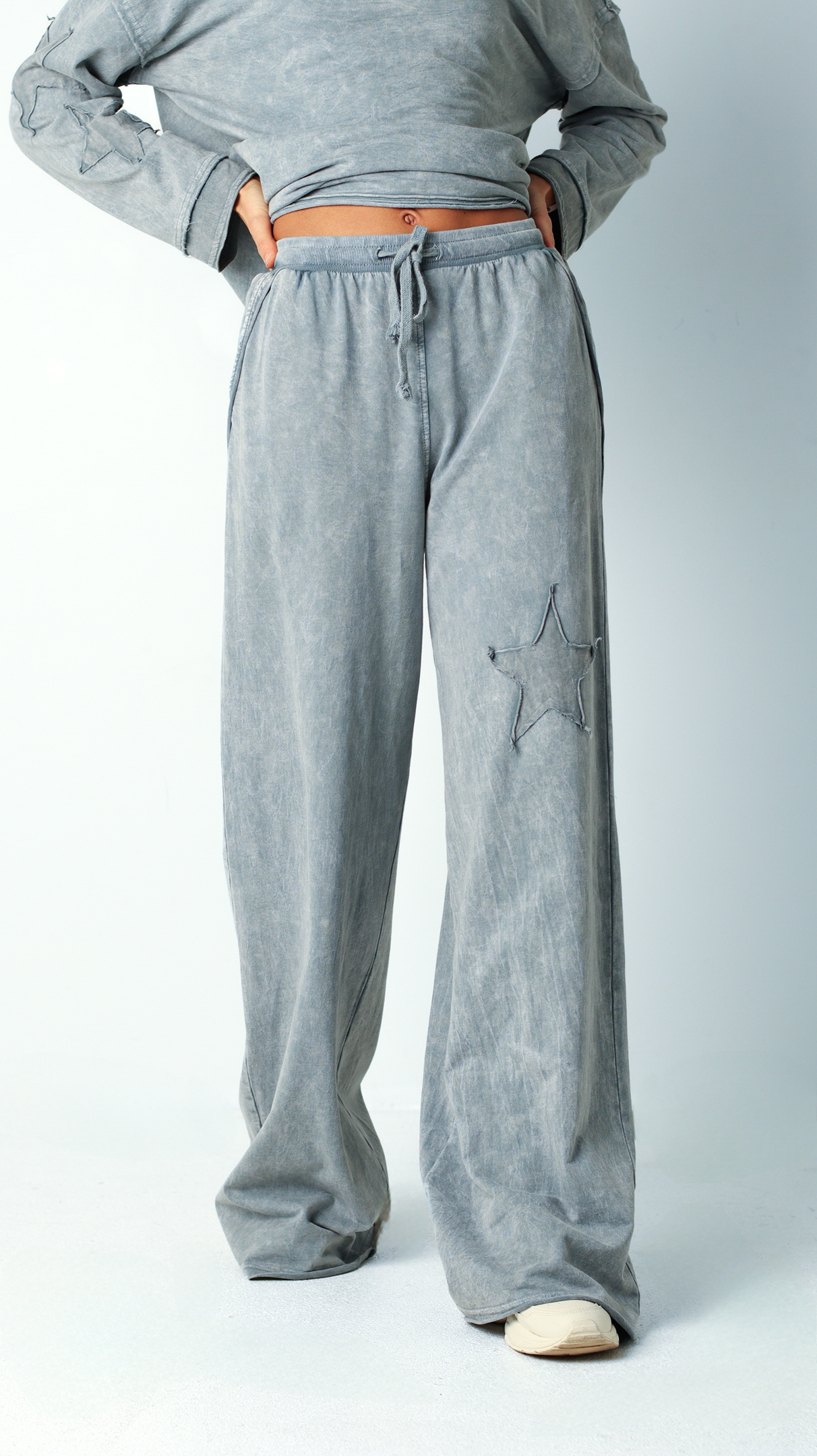 Blukintos medvilnės pilkas kostiumėlis "Star" - Image 6