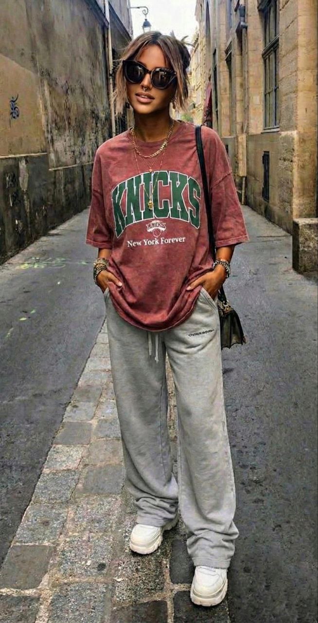 Medvilniniai oversize blukintos medvilnės marškinėliai "Knicks" - Image 3