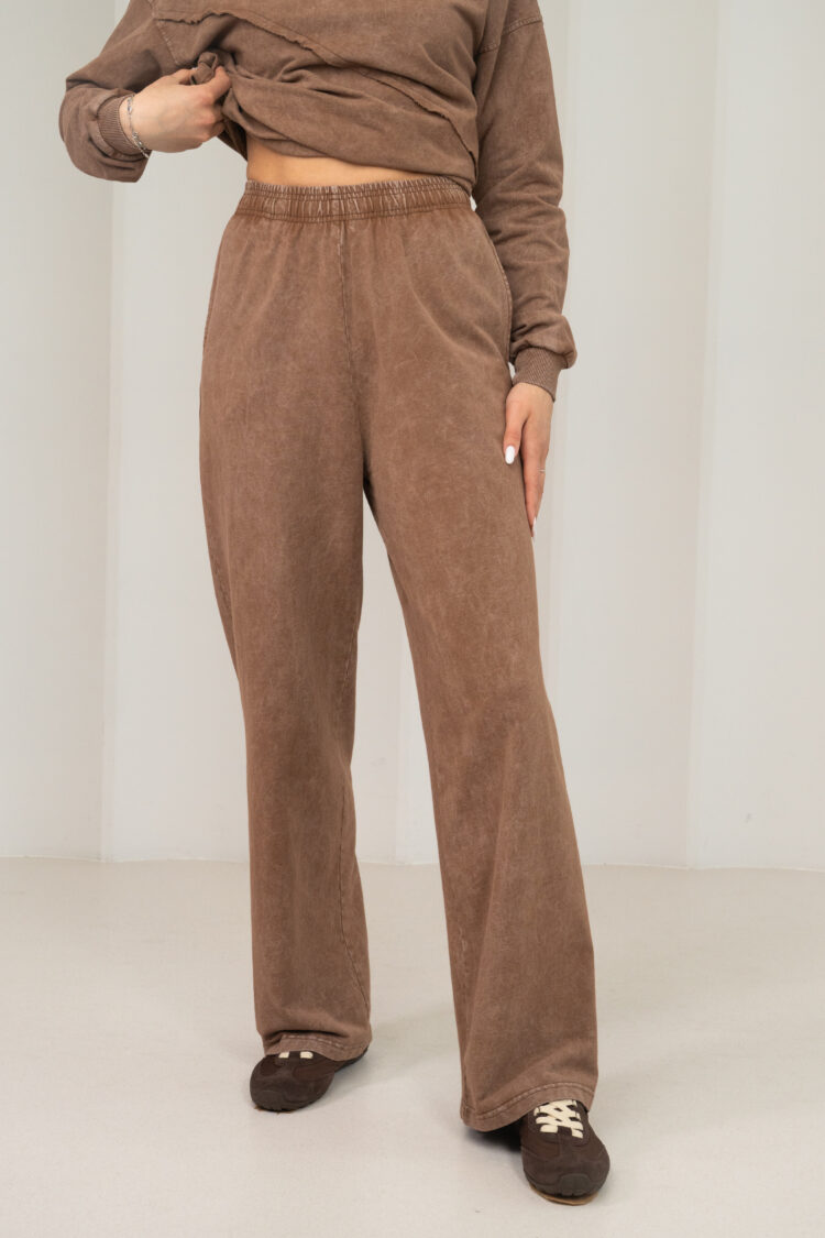 Mocha blukintos medvilnės kelnės