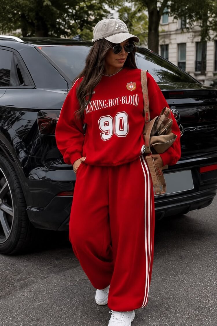 Laisvalaikio kostiumėlis VARSITY 90 raudonas